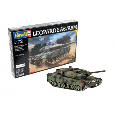 KIT PARA MONTAR REVELL TANQUE DE GUERRA LEOPARD 2A6/A6M 1/72 168 PEÇAS REV 03180